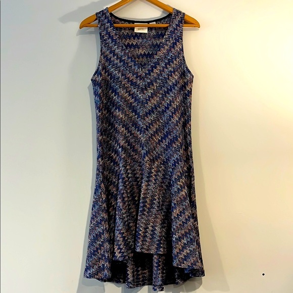 Anthropologie Maeve Westwater Chevron Knit Flowy Dress Sleeveless Blue Purple - Picture 2 of 10